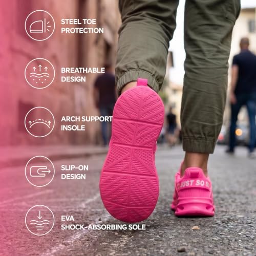 Image of Furuian Steel Toe Shoes for Men Women Slip On Comfortable Safety Shoes