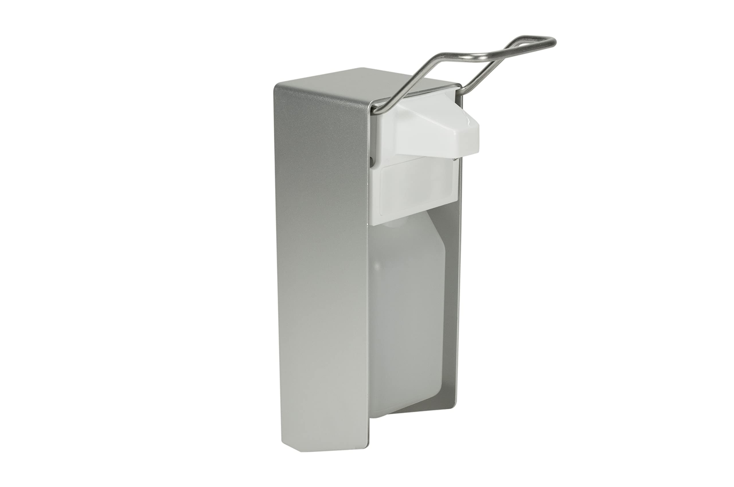 Medi-Inn Wandspender Eurospender Aluminium gebürstet mit kurzem Armhebel inkl. Leerflasche 500 ml (10 Stück)