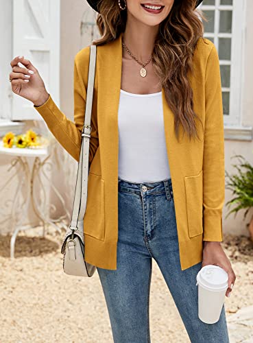 Yousify Womens Cardigan Sweater Long Sleeve Open Front Knit Cardigan Sweater with Pockets2