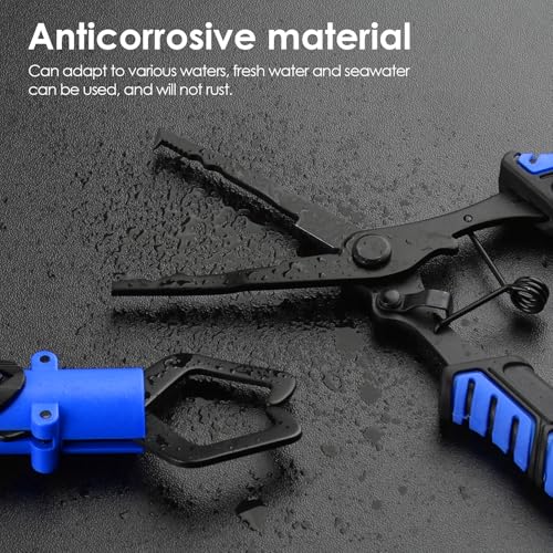 Image of mouhike Fishing Pliers Fish Lip Gripper Fishing Tool Kit for Men Women | Saltwater Multifunctional Fishing Line Cutter Hook Remover with Lanyard Sheath Fly Ice Pliers Fishing Gear Fishermen Gift