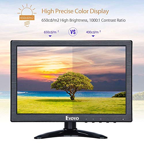 Image of Eyoyo 10 inch HDMI 1920x1200 IPS LCD Screen Monitor Display with BNC VGA AV Output with Built-in Loudspeakers for CCTV /DVD /PC /Laptop /DVR /CCD /Camera