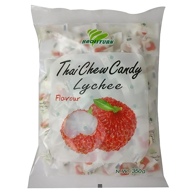 Fast Focus Haoliyuan Thai Chew Lychee Flavored Candy Thailands Toffee (Lychee)
