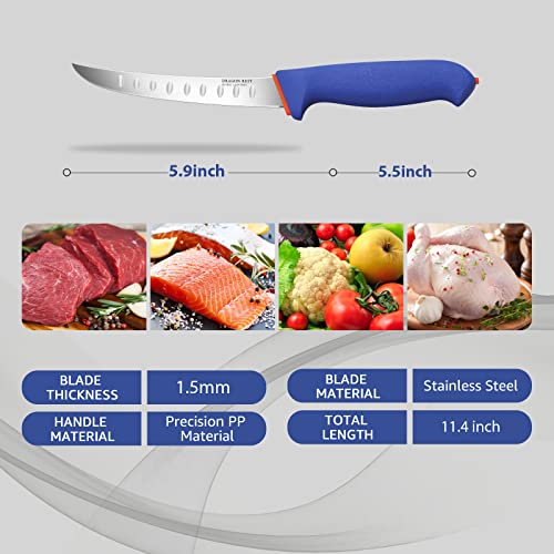 DRAGON RIOT Premium Boning Knife for Meat Cutting 6 Inch BBQ Brisket