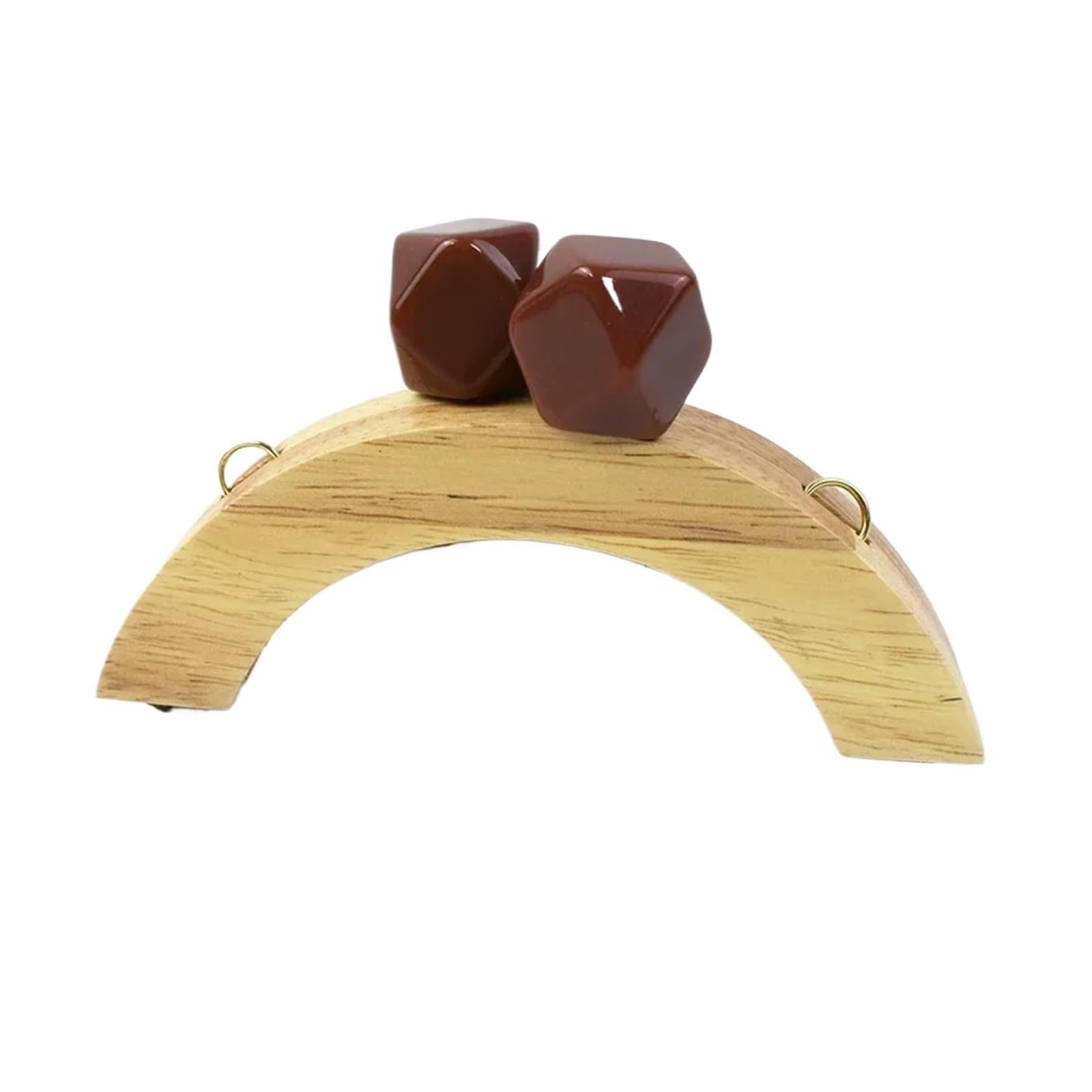 PVUVTNAHW 1Pc 14cm Wooden Purse Handle Colored Beads Mini DIY Bag Frame Kiss Women Handbag Closure Clasp Handmade Accessories(Coffee)