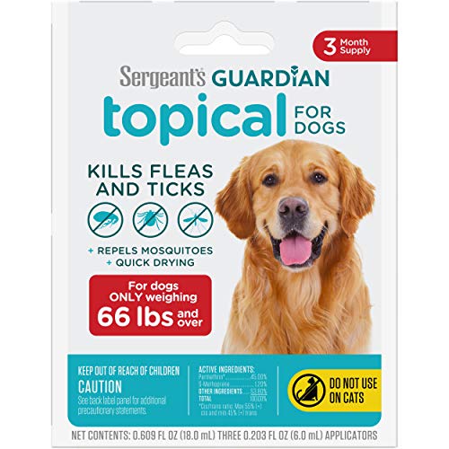 Sergeant's Guardian Flea & Tick Squeeze On Topical For Dogs, 66+ Lbs., 3 Count #TOP1
