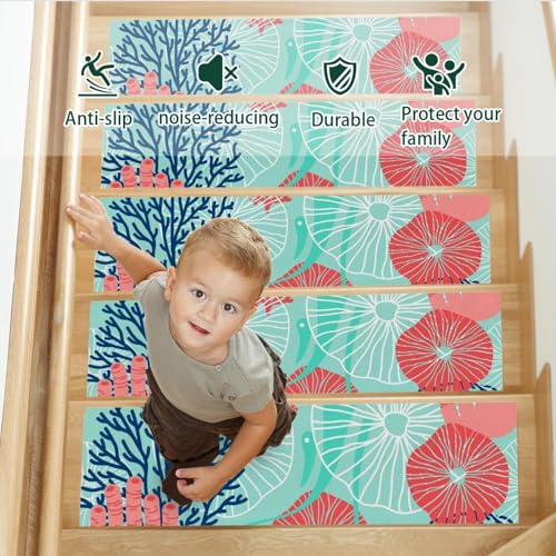 Tapis d'escalier antidérapants de sécurité en textile premium pour marche bois - 4