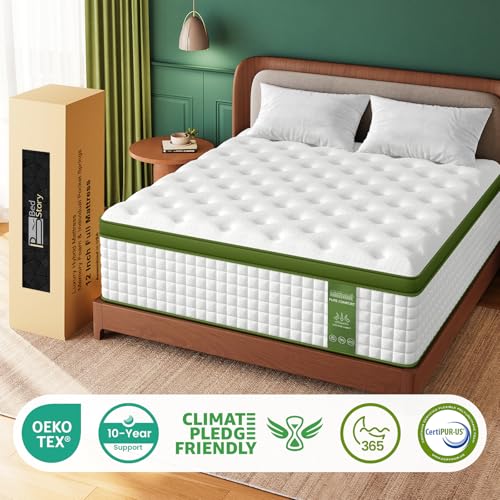 Image of BedStory 13 Inch Firm Full Mattress, Hotel Collection Hybrid Mattresses -Targeted Lumbar & Shoulder Support for Back Pain Relief, Fiberglass-Free, CertiPUR-US Certified, 365-Night Trial
