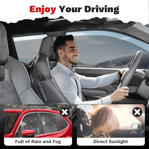 Image of Canvcle Forester Rain Guards - Window Visors for Subaru Forester 2019-2024, Outside-Mount Tape-On Side Window Wind Deflectors for Forester Accessories, Vent Visors Shades Rainproof Black 4PCS