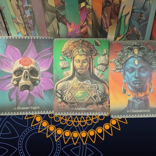 Image of DUNGRANI ENTERPRISE 44 Pieces Kali Oracle Tarot Cards Deck Game Wild Divine Mother Hindu Traditional Standard Tarot Deck Fortune Telling Game Divination Tools for Beginners