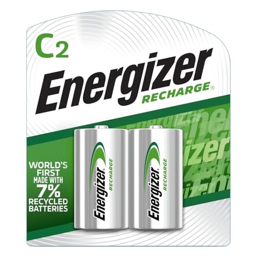 Energizer NH35BP-2 Precharged Recharg Battery, C, NiMh, PK2 Lighting, 2 Count (Pack of 1), Green and Silver