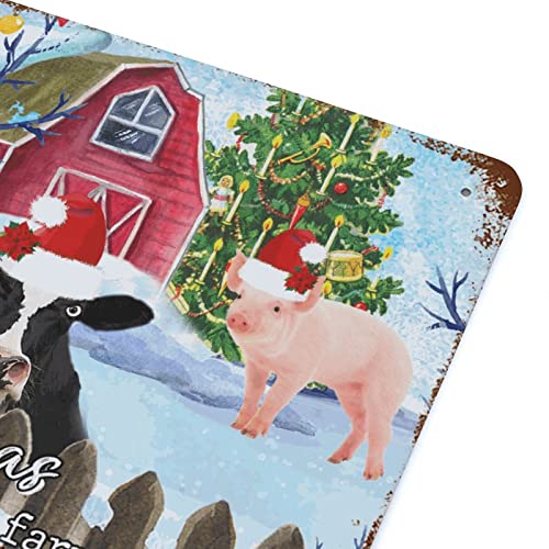 Plaque en métal Noël à la ferme décoration murale durable - 7