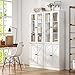 White Bookcase Bookshelf with Doors, 71