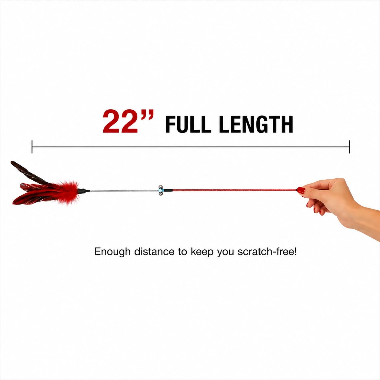 Varita de juguete para gatos, juguete de plumas para gatos, 5 piezas interactivas para gatos, varita de plumas para gatos de interior