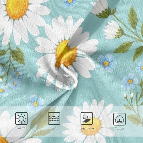 Girls Underwear, Daisies Yellow Blue Flowers Toddler Briefs, Girls' Cotton Brief Underwear, 2T–8 Years3