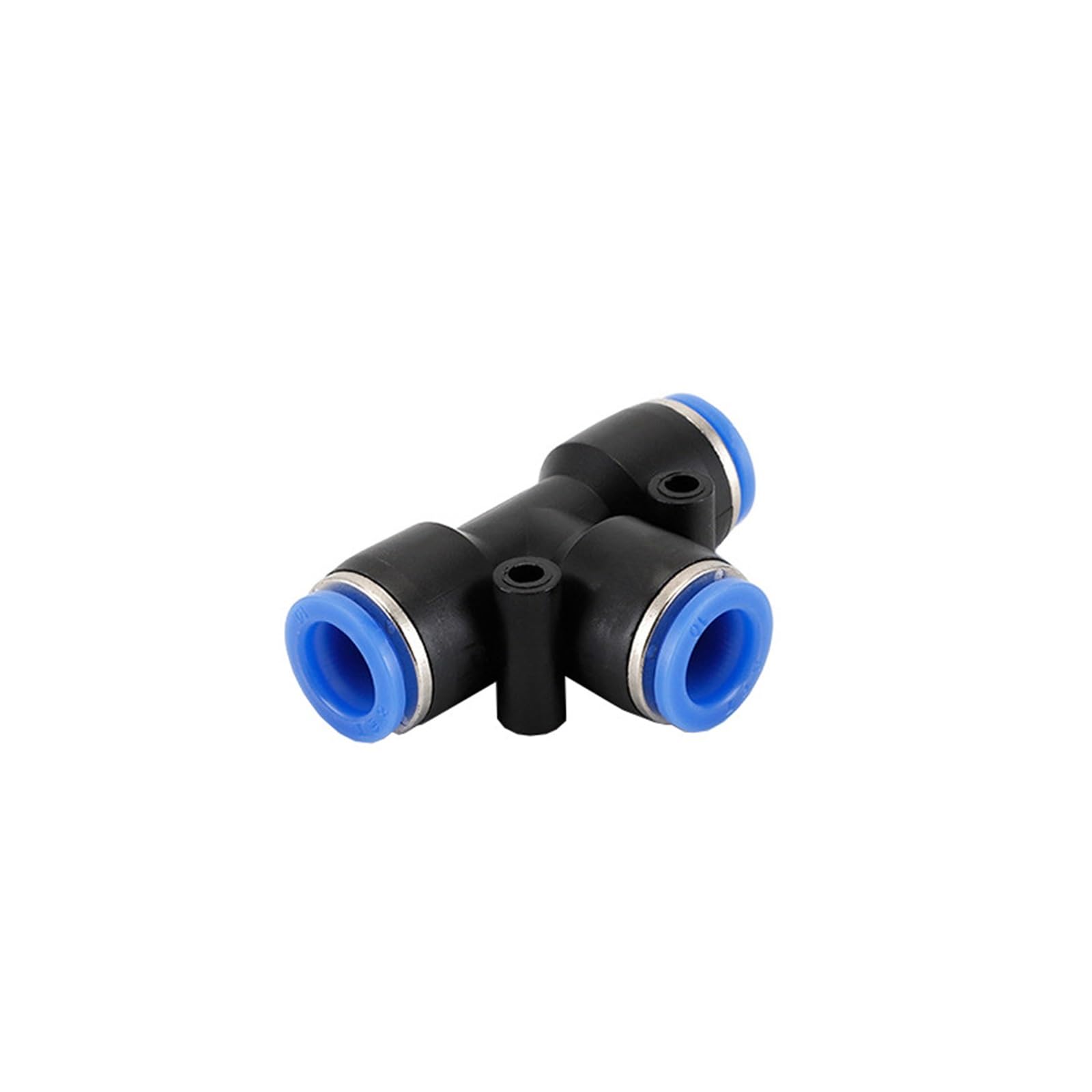 Conector neumático 100 Uds conectores de aire PE 4 6 8 10 12MM conector neumático conexión rápida bloqueo deslizante Tee 3 vías tubo de plástico conector de tubo de manguera de agua(PE-10)