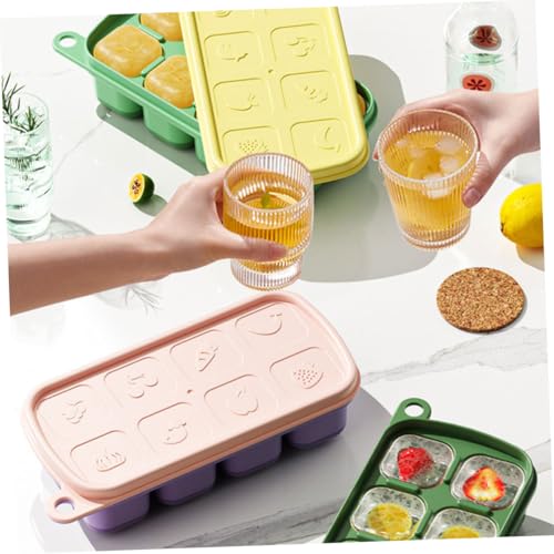 Bandejas para cubitos de hielo con tapa, 3 piezas miniatura 4