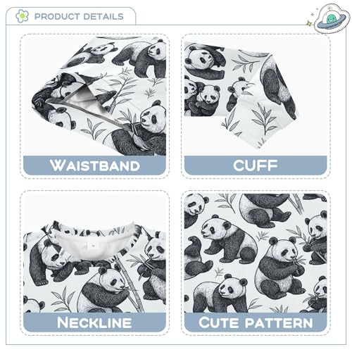 JUNZAN Cute Black White Panda Little Boys Hoodie Sweatshirt Fleece Hoodies for Girls Athletic 4T3