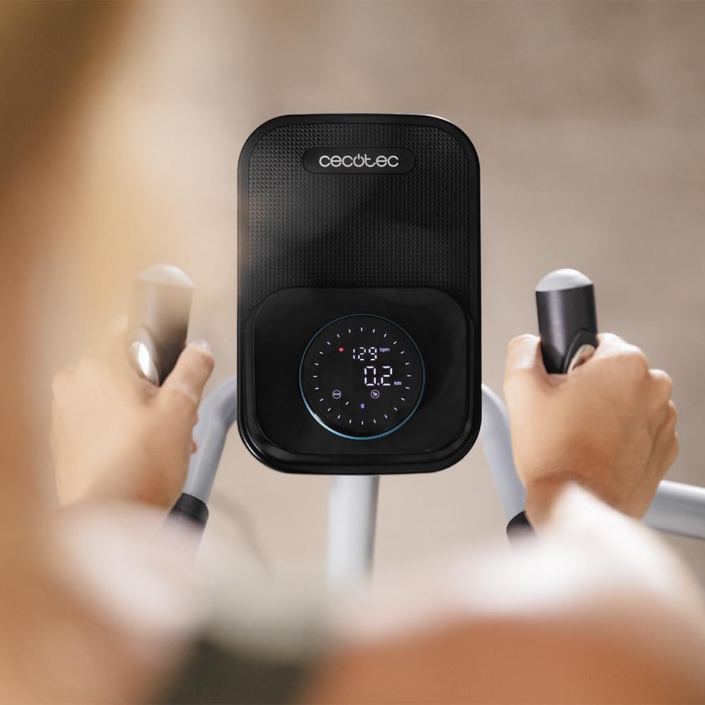 Cecotec Bicicleta Elíptica Plegable con App Drumfit Elliptical 8000 Motor Pro. Resistencia Magnética Regulable a Motor, Pantalla y Soporte Dispositivos, Volante Inercia 8kg, Pulsómetro, Zancada 40cm