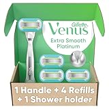 Gillette Venus Platinum Extra Smooth Metal Handle...