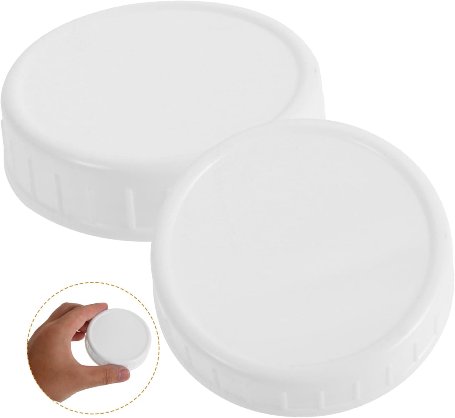 VOSAREA 10 Pcs Reusable Plastic Jar Lids with Silicone Seals Universal Airtight Covers for Canning and Storage Compatible with Mason Jars and Kitchen Containers