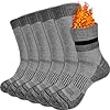 topline 6 Pares Calcetines Reforzados – Calcetines Térmicos Hombre – Calcetines Trekking, Trabajo, Senderismo – Calcetines Invierno de Algodón y Transpirables