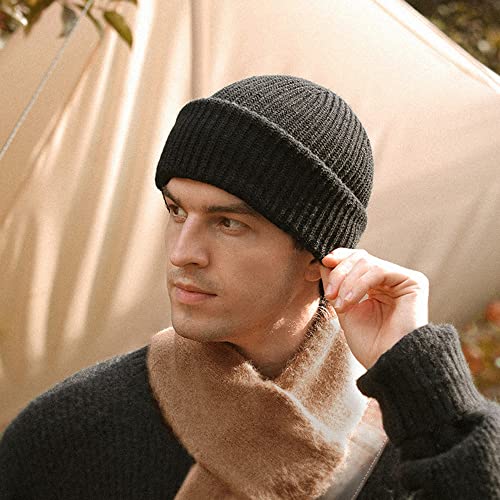 Qican Chapéu de inverno quente para homens ao ar livre de malha grossa de algodão gorro gorro para e