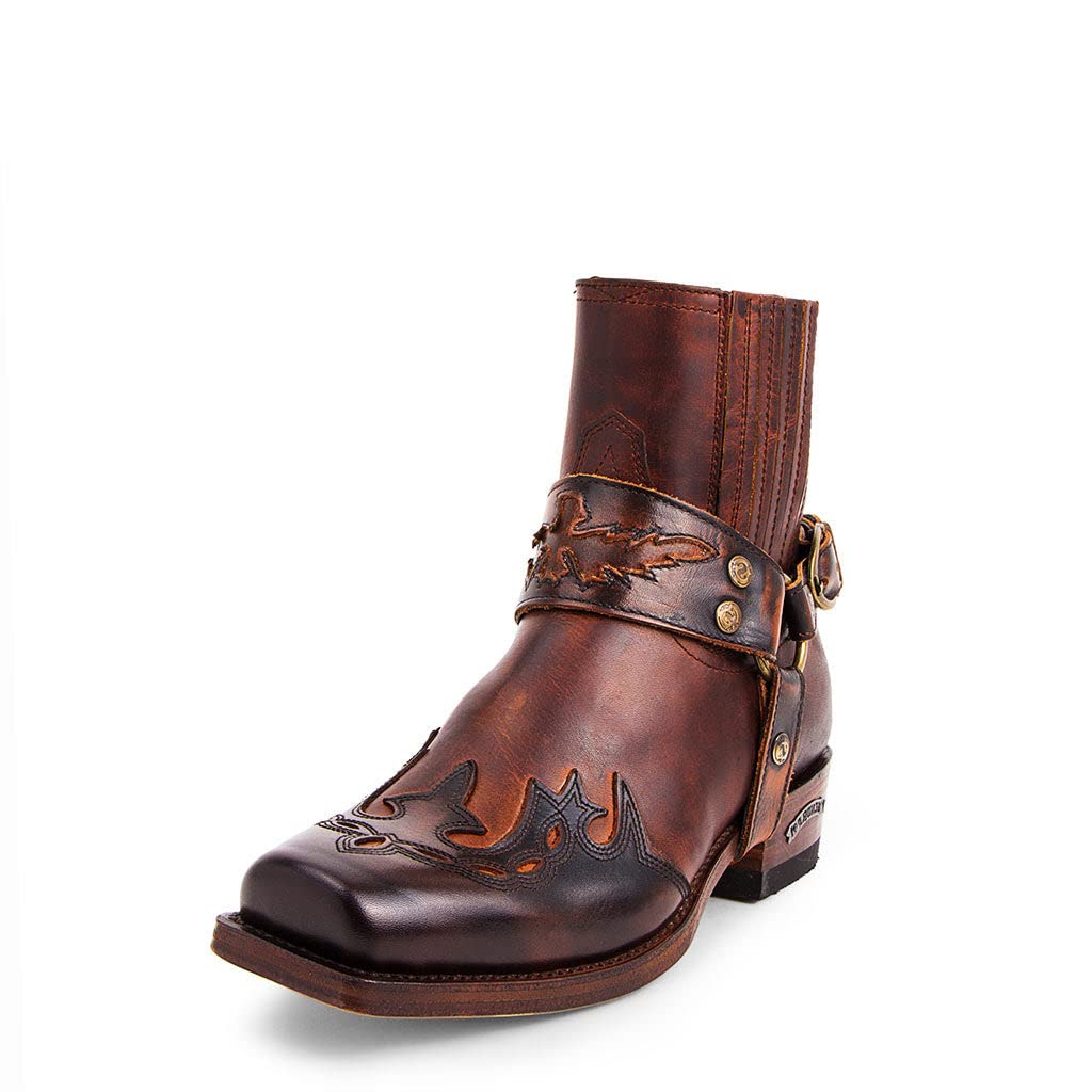 Sendra Boots - 7811 Cowboystiefel für Damen und Herren mit Shuhabsatz und runder Spitze - Country Boots Style in Braun - Elegante Cowboystiefel -