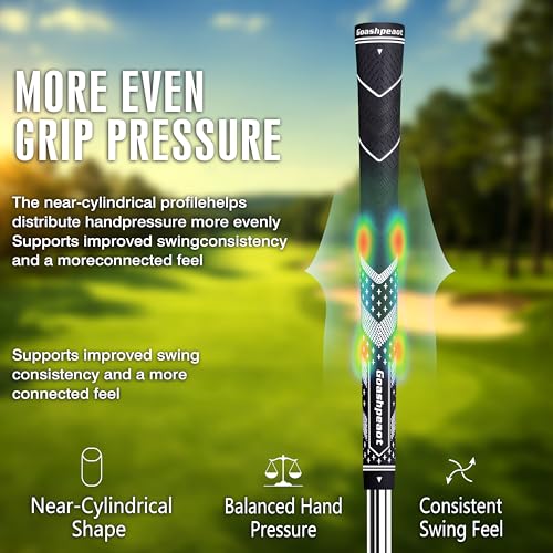 Goashpeaot Premium All-Weather Golf Grips13-Pack with Putter Grip and Regripping Kit, Advanced Texture for Maximum Performance Control & Comfor Golf Club Grips (White, Midsize)