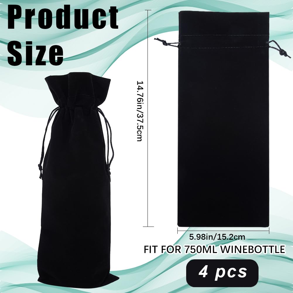 Beebeecraft 4 pz Sacchetti per Bottiglie di Vino In Velluto | FindTheDeal