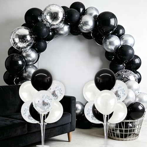Image of TONIFUL 4 Set Black and White Balloon Stand Balloon Centerpiece for Table