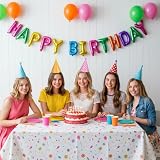 Ymapinc Kapelusz na przyjęcie urodzinowe, 11 szt. zestaw czapek imprezowych zawiera 2 papierowe korony kolorowe mini czapki urodzinowe i 9 uroczych czapek z pomponami