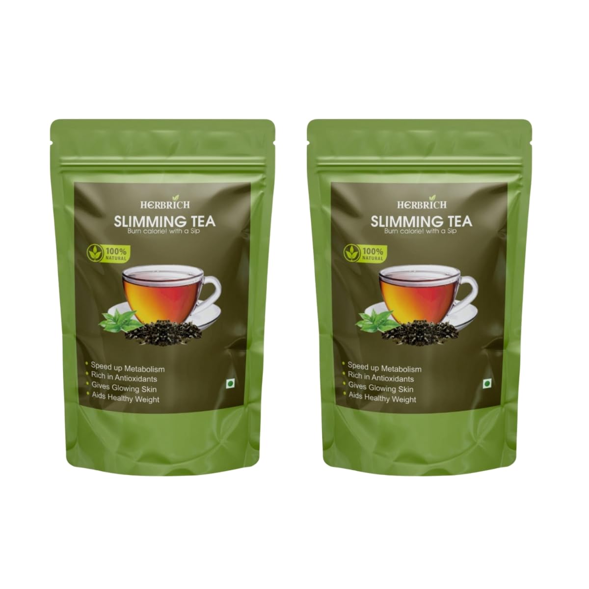 Herbrich Slimming Tea - 200g | Blend of 17 Natural Herbs | No Added Preservative | Improves digestion & Stress Reliever (Pack of 1) (100 Gms, x 02 Nos.) (B0CY54Z2P2) Amazon Price History, Amazon Price Tracker