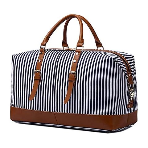 Neuleben Reisetasche aus Canvas Leder Groß Weekender Tasche Handgepäck Damen Herren für Reise Urlaub Cover
