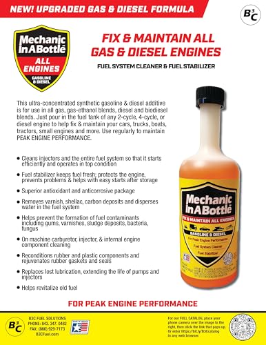 B3C Fuel Solutions ES-MIB24 Ethanol Shield Fuel Stabilizer/Mechanic In A Bottle Gas & Diesel Formula Fuel System Cleaner 24 Oz thumb #2