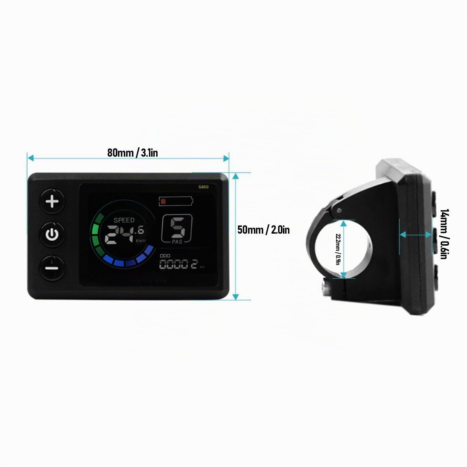 BuyWeek E-Bike Brushless Motor Controller Kit, 36V 48V 250W 350W 17A 3 Modus Sinuswelle Controller S869 Farb LCD Anzeigefeld 130X Daumengas Kit für Elektrofahrrad Elektroroller