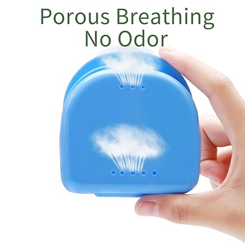 Miniatura 3 de Estuche de retención con orificios de ventilación paquete de 3 fundas de protección bucal de ortodoncia bonita funda de dentadura postiza con cierre