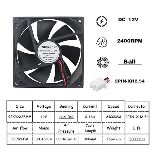 Ventilateur de refroidissement 92mm pour boîtier PC et ordinateur - 3