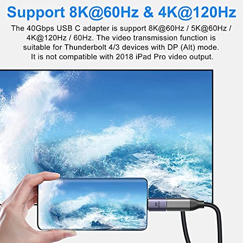 Image of MICROWARE 40Gbps USB4.0 C Adapter Type C 4.0 Male to Female Connector, with LED Indicator, Support 8K Audio and Video Transmission, for Smartphone Tablet Steam Deck, (Passthrough F /M)