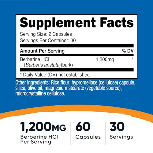 Nutricost Berberine HCl 1200mg Capsules