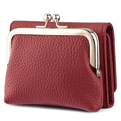 Karoukee Karouee Portefeuille Trifold en Cuir Véritable pour Femme - Porte-Cartes de Crédit Compact Anti-RFID avec 8 Fentes - Petit Portemonnaie à Fermeture...