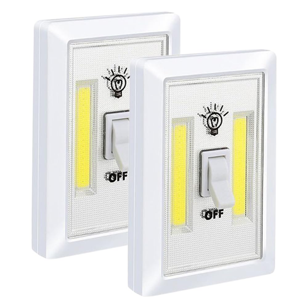 GüncelÇarşı Pille Çalışan Duvar Anahtarı Tipi COB LED Lamba, Kablosuz Dolap İçi Aydınlatma, Mıknatıs