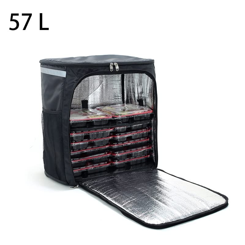 Bolsa para Llevar Pizzas,Bolsa De Entrega 57L Takeaway Mochila aislada Impermeable Pizza Pizza Caja de Comida Caja de Comida en Capas Paquete de refrigerador