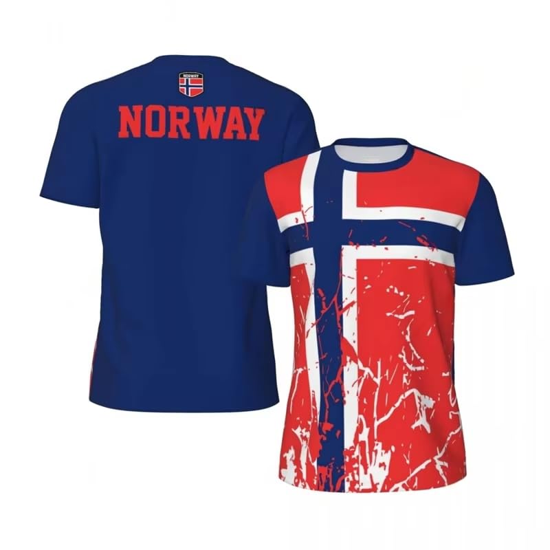 T-Shirt 3D coloré Norvège unisexe manches courtes col rond tailles S-5XL