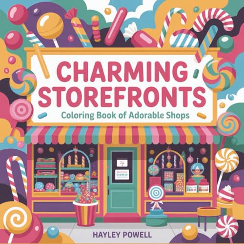 Charming Storefronts: Coloring Book of Adorable Shops | 50 Whimsical Buildings, Boutiques and Street Scenes for Stress Relief