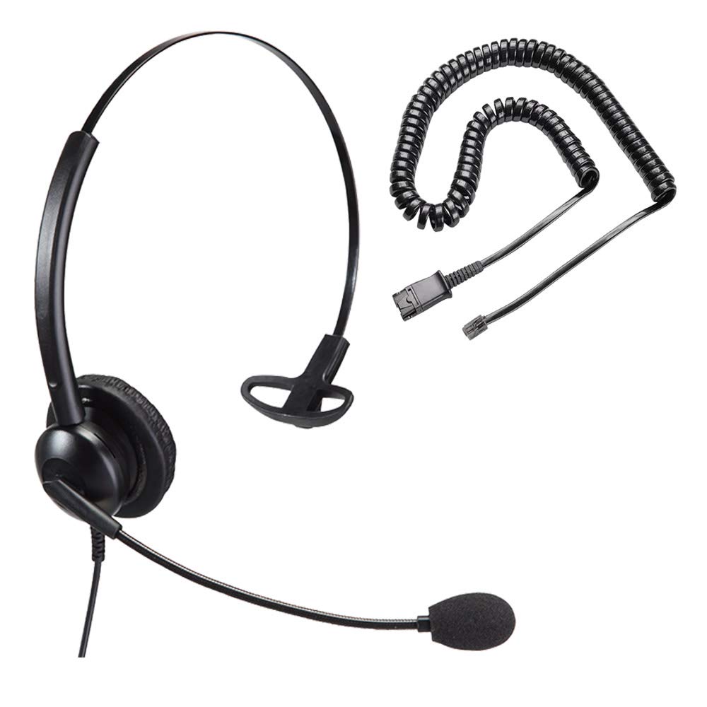 MAIRDIAffordable Single Ear Noise Cancelling Office/Call Centre Headset With U10P Bottom Cable works with Mitel, Nortel, Avaya Digital, Polycom VVX, Shoretel, Aastra + Many More