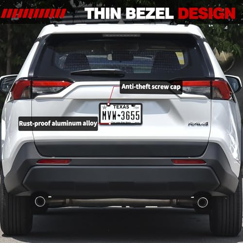 image for Discount Parts Direct 2 Pack Matte Black License Plate Frames with 2 H