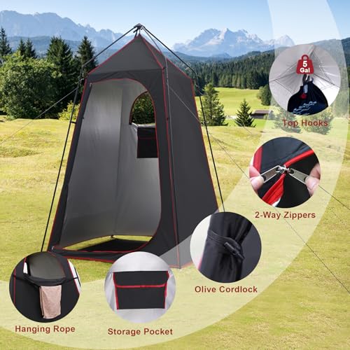 Camping Shower Tent, refugio portátil para ducha y privacidad al aire libre, 7.2 FT, fácil instalación, con piso y protección UPF 50+, ideal para senderismo, pesca y playa miniatura 7