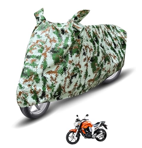 Image of Auto Hub Waterproof Bike Cover Compatible with Yamaha FZ 16 Dustproof, UV Protection Two Wheeler Bike FZ 16 Cover - Forest