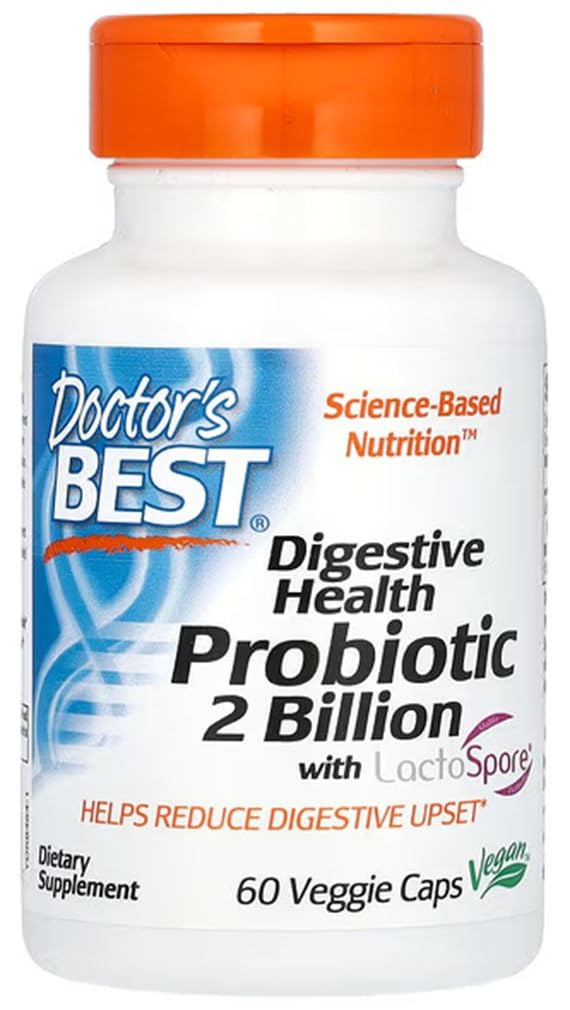 Doctor's Best - Digestive Health Probiotic with LactoSpore | Digestive Support - 60 vcaps