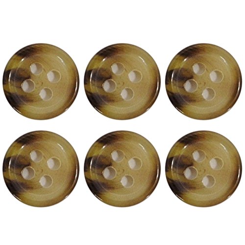 手芸のいとや ボタン 四つ穴ボタン マーブル 10mmセット 30個入り ブラウン 直径約10mm 厚さ約1mm